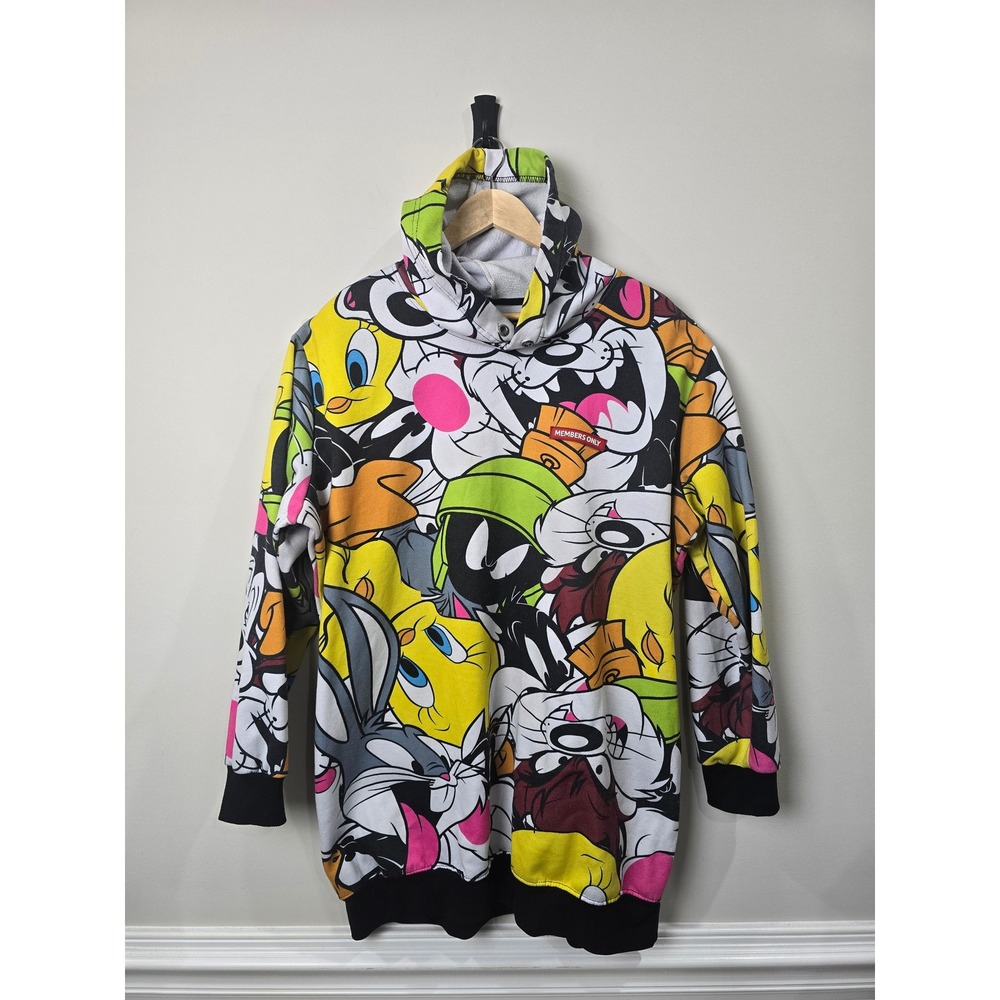 Members Only Looney Tunes Mens XL All Over Print Hoodie Bugs Tweety Hoodie